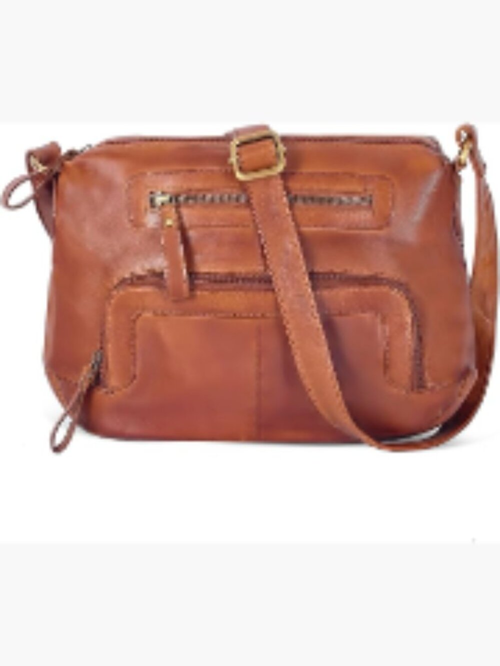 Genuine Leather Crossbody Bag with Adjustable Strap, Medium